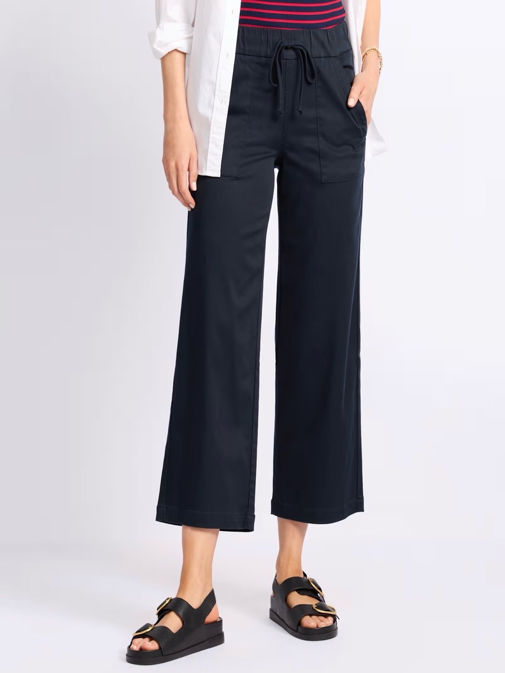 Studio Blue Boa Elasticated Utility Soft Wide Leg Pant Navy Small NWT STITCH FIX